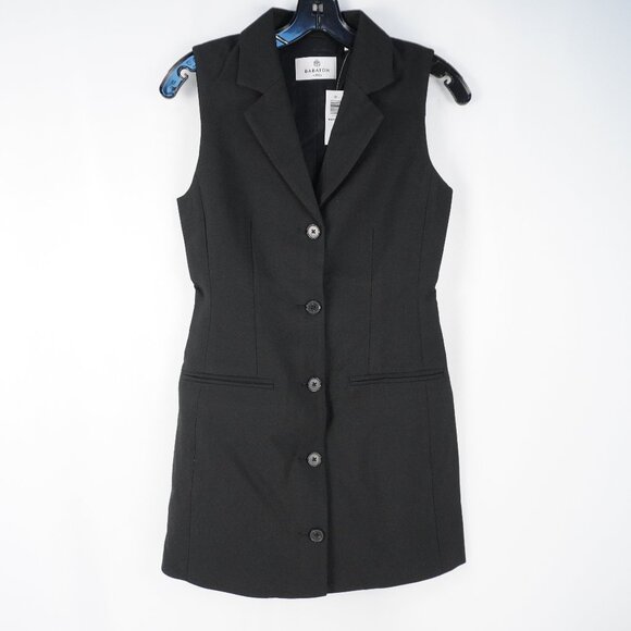 Aritzia Babaton Mastermind Blazer V-Neck Mini Dress in Black - Size 2 - NWT - Picture 1 of 8